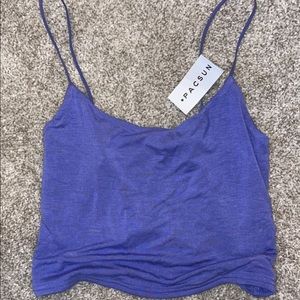 Purple Flowy Crop Top PacSun